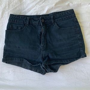 BDG black jean shorts